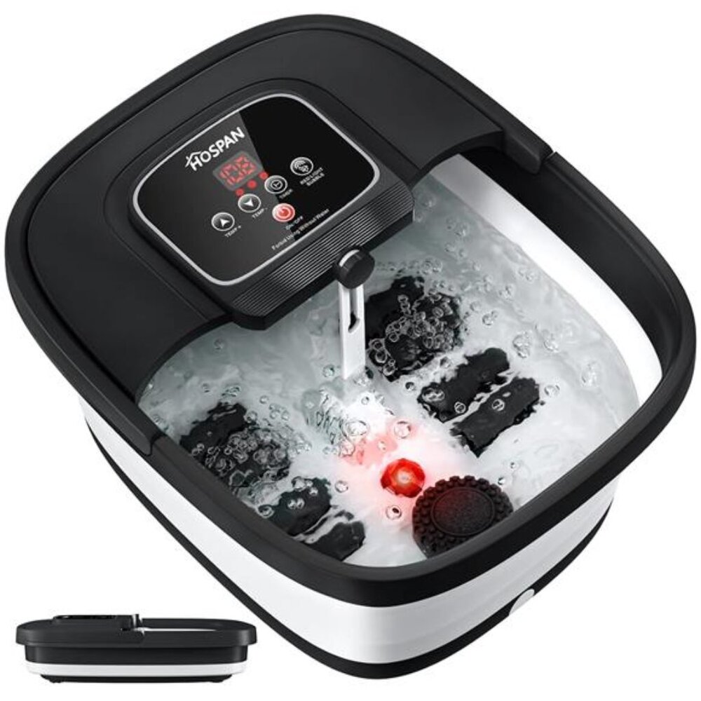 Collapsible Foot Spa with Heat, Bubble, Red Light, and Temperature